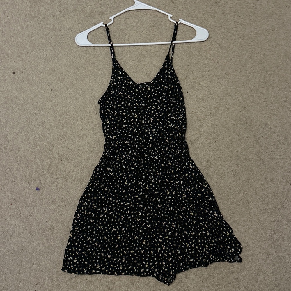 H&M Black Floral Romper XS